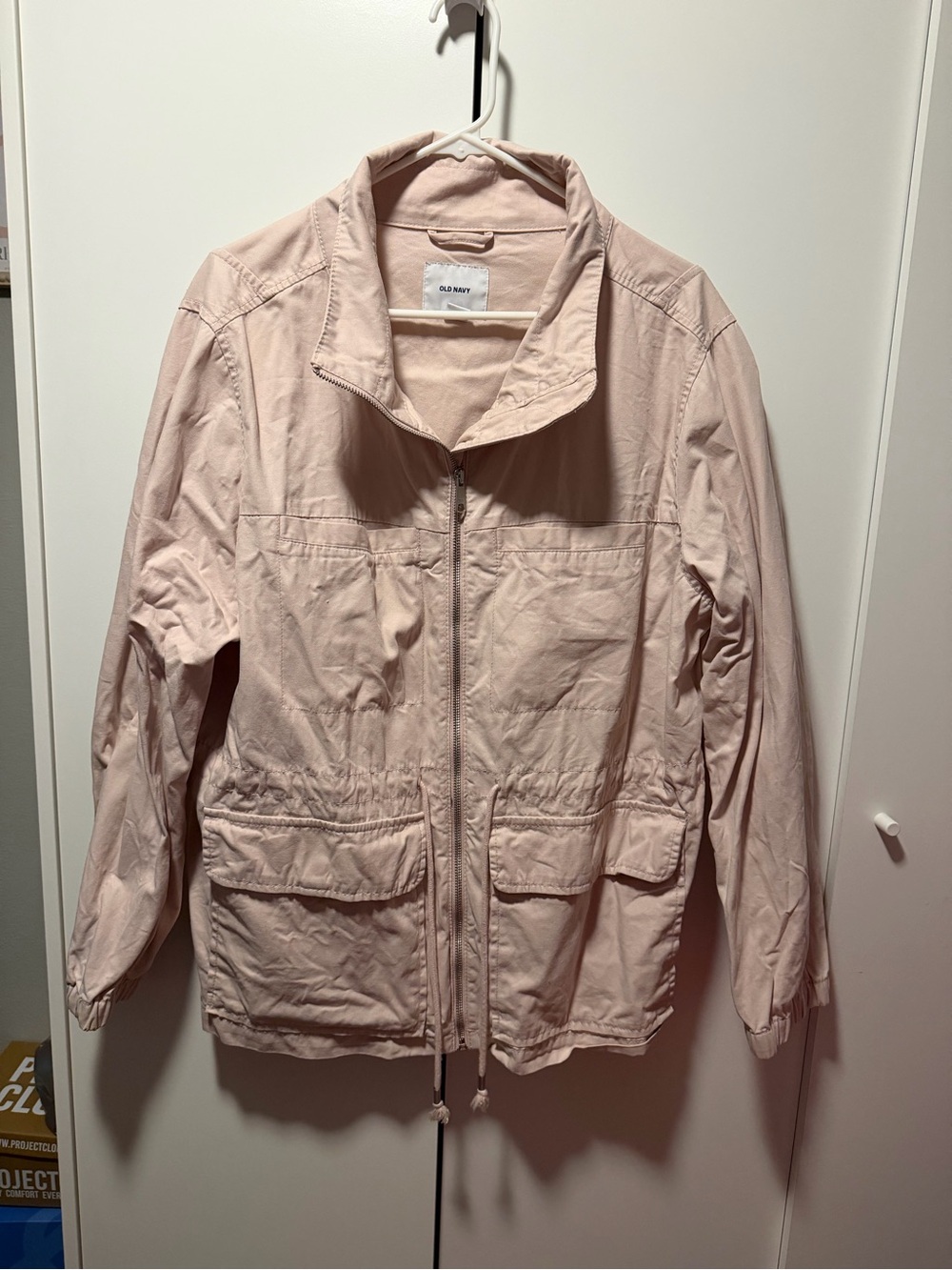 Old Navy Blush Pink Utility Jacket with Drawstring Waist